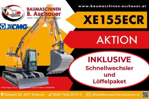 SET AKTION - XCMG XE155ECR mit Kabine und zweiteiligem Ausleger